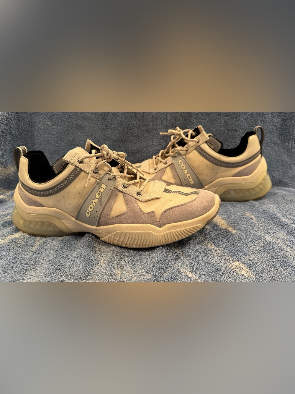 Coach CitySole Runner Chalk Neutral Suede Mesh Men's Sz 13 Sneakers Style G5013